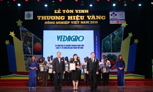 Vedan đạt giải Thương hiệu vàng nông nghiệp Việt Nam năm 2016